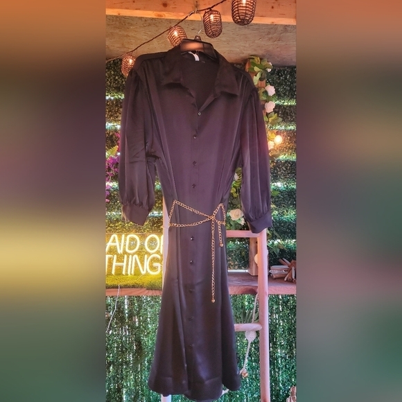 NY Collection Black Quarter Sleeve Dress - Picture 1 of 10